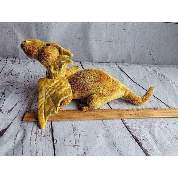 Douglas Cuddle Toys Plush Topaz Gold Amber Golden Dragon 12inch READ - Picture 10 of 10